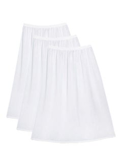 3 Pack Of Short Soft Inner Skirt With Elasticated Waistband White