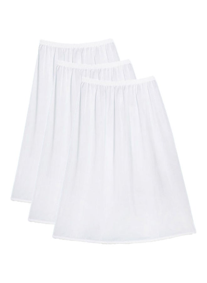 City Rose - 3 Pack Of Short Soft Inner Skirt With Elasticated Waistband White - Image 1