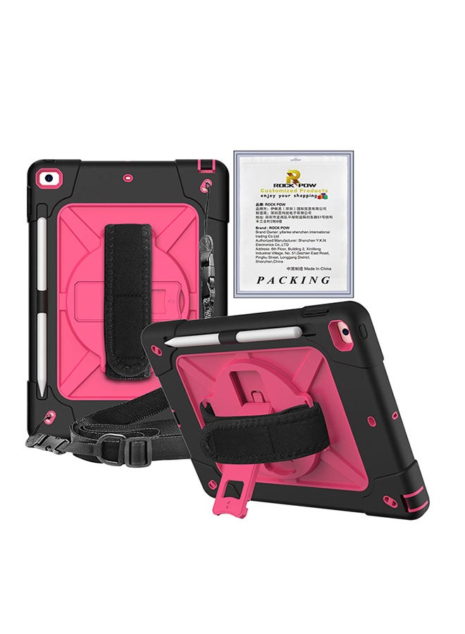 Rock Pow - Protective Case Cover for Apple iPad 10.2 inch（2021/2020/2019) Generation Black/Rose - Image 1