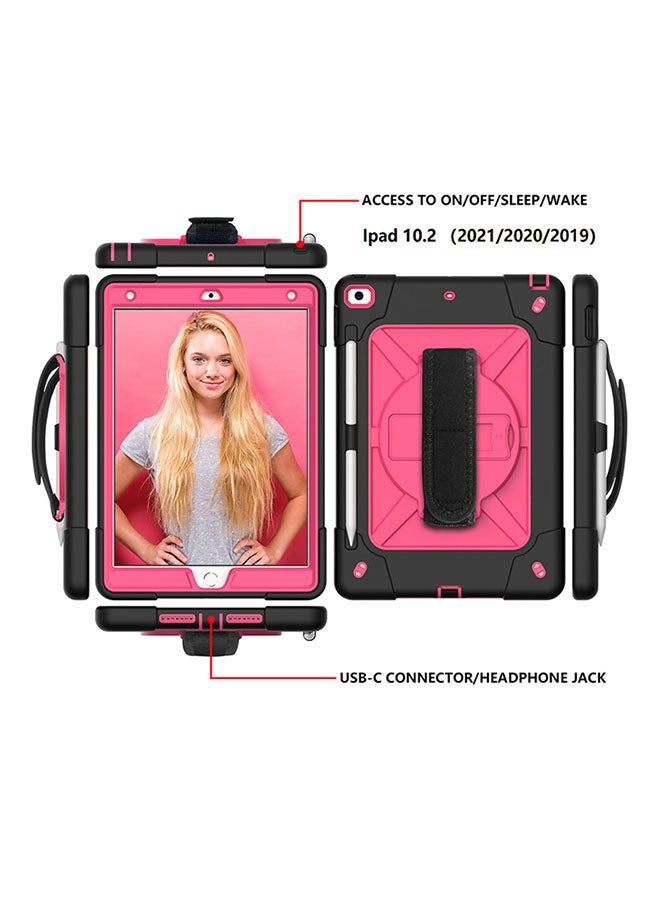 Rock Pow - Protective Case Cover for Apple iPad 10.2 inch（2021/2020/2019) Generation Black/Rose - Image 1