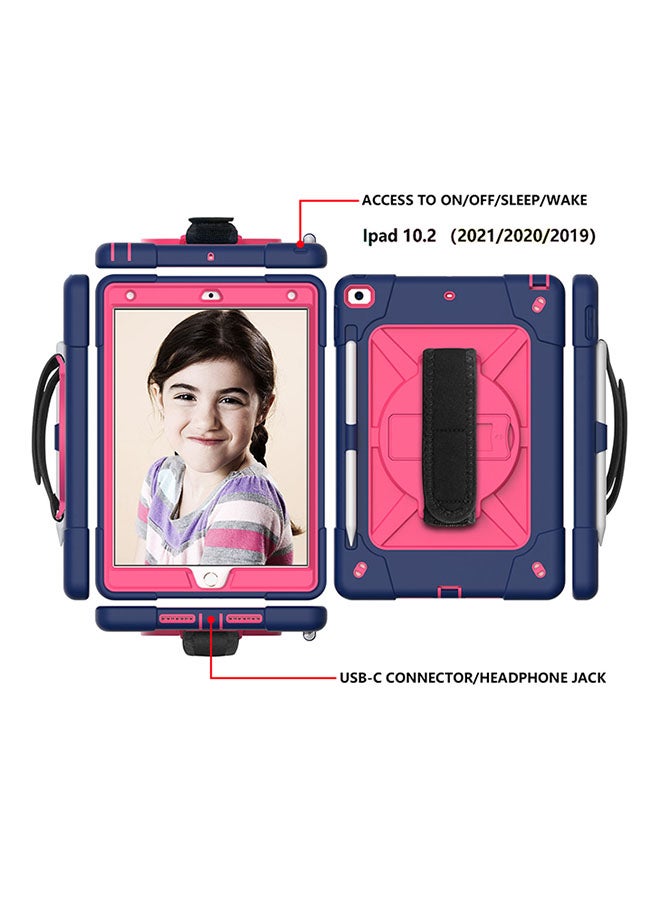 Rock Pow Protective Case Cover for Apple iPad 10.2 inch（2021/2020/2019) Generation Navy Blue/Rose - Image 2