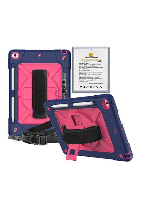 Protective Case Cover for Apple iPad 10.2 inch（2021/2020/2019) Generation Navy Blue/Rose