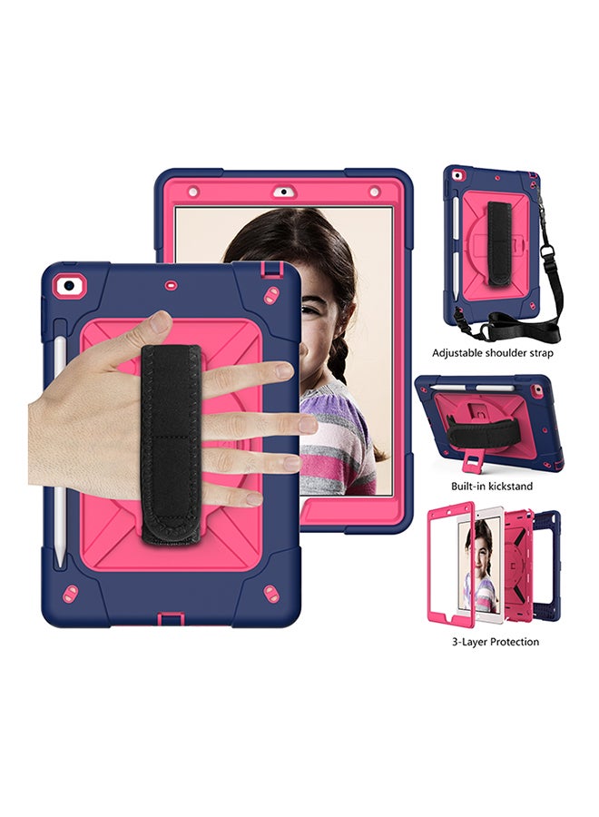 Rock Pow Protective Case Cover for Apple iPad 10.2 inch（2021/2020/2019) Generation Navy Blue/Rose - Image 3