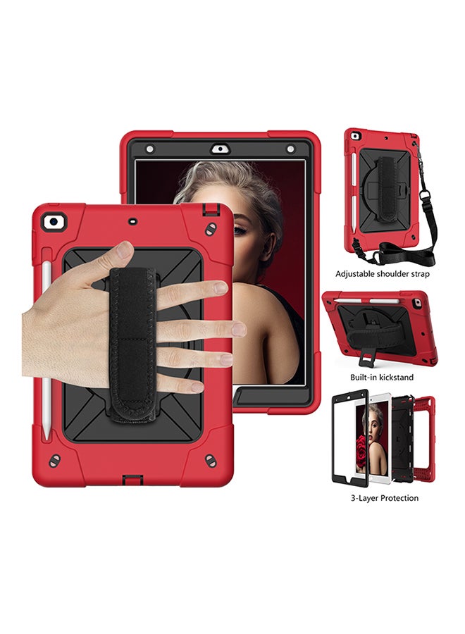 Rock Pow - Protective Case Cover for Apple iPad 10.2 inch (2021/2020/2019) Generation Red/Black - Image 1