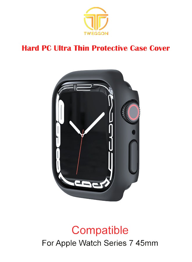 TWEGGON - Hard PC Ultra-Thin Protective Case Cover For Apple Watch Series 8 & 7 45mm Black - Image 1