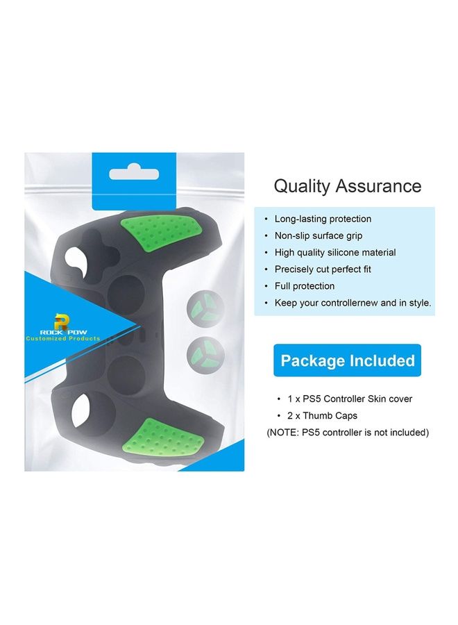 Silicone Grip Protector Rubber Case Cover Set for PS5 Controller With 2 Thumb Caps