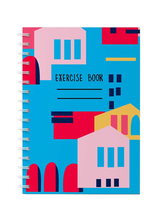 لوحة دفتر ملاحظات حلزوني للمدرسة أو العمل مع 60 ورقة كتاب تمارين بنمط سلس متعدد الألوان - Image 1