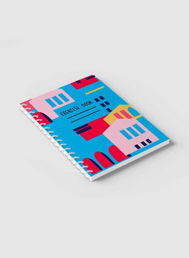 لوحة دفتر ملاحظات حلزوني للمدرسة أو العمل مع 60 ورقة كتاب تمارين بنمط سلس متعدد الألوان - Image 2