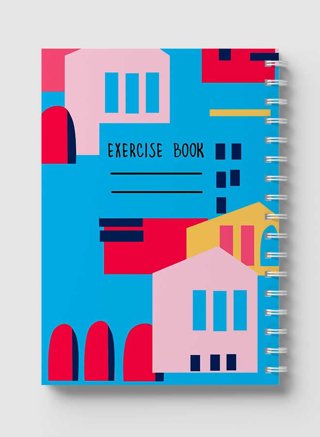 لوحة دفتر ملاحظات حلزوني للمدرسة أو العمل مع 60 ورقة كتاب تمارين بنمط سلس متعدد الألوان - Image 5