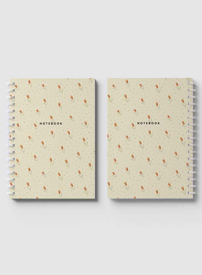 لوحة دفتر ملاحظات حلزوني للمدرسة أو العمل مع 60 ورقة من الزهور الرائعة غير الملحومة متعدد الألوان - Image 4