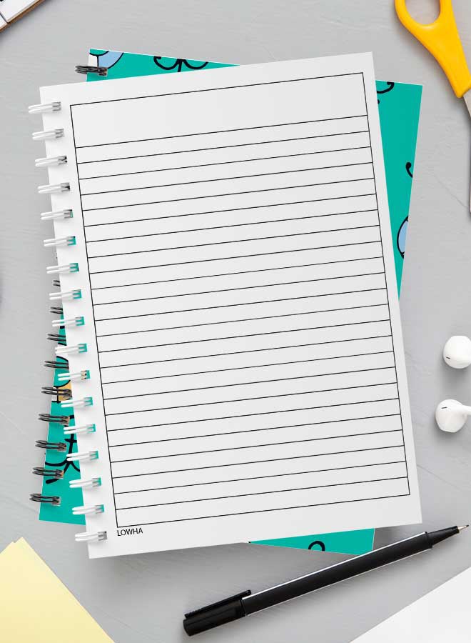 Spiral Notebook For School Or Business Note Taking With 60 Sheets  Anchor and Lifevest Pattern Multicolour