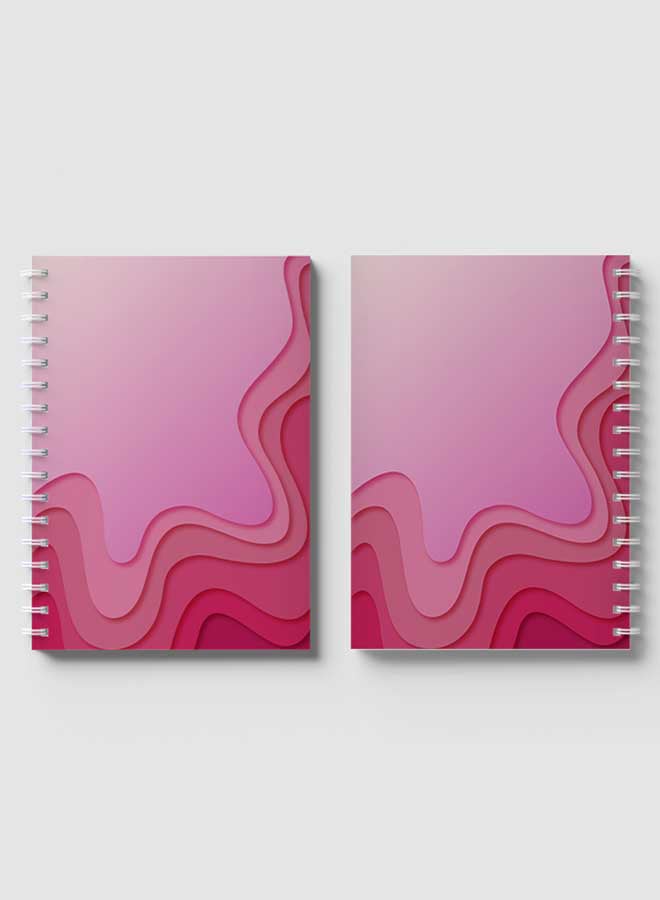 لوحة دفتر ملاحظات حلزوني للمدرسة أو الأعمال مع 60 ورقة تجريدية من الورق الوردي المقصوص متعدد الألوان - Image 4