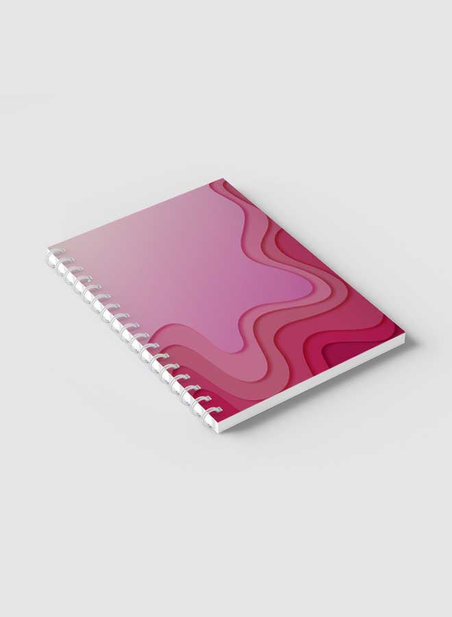 لوحة دفتر ملاحظات حلزوني للمدرسة أو الأعمال مع 60 ورقة تجريدية من الورق الوردي المقصوص متعدد الألوان - Image 2