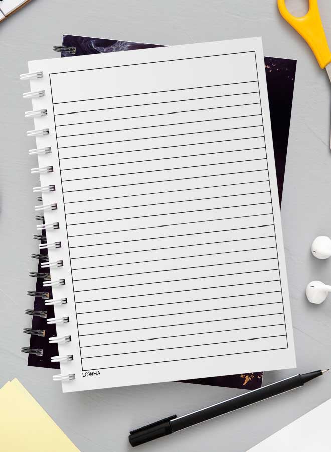 لوحة دفتر ملاحظات حلزوني للمدرسة أو الأعمال مع 60 ورقة من نسيج المساحة متعدد الألوان - Image 3