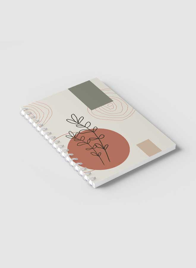 لوحة دفتر ملاحظات حلزوني للمدرسة أو العمل مع 60 ورقة بتصميم بوهو بسيط متعدد الألوان - Image 2