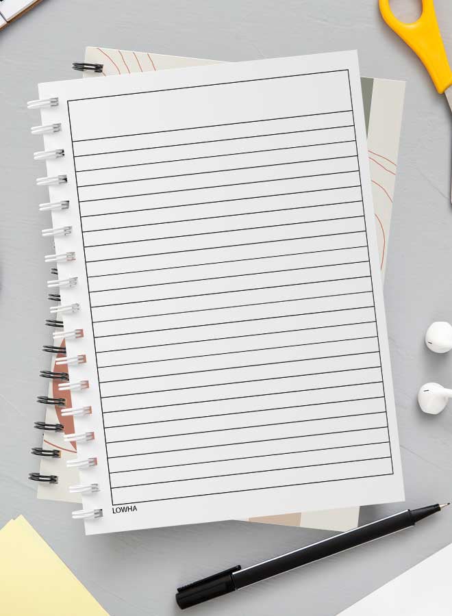 لوحة دفتر ملاحظات حلزوني للمدرسة أو العمل مع 60 ورقة بتصميم بوهو بسيط متعدد الألوان - Image 3