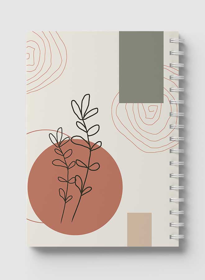 لوحة دفتر ملاحظات حلزوني للمدرسة أو العمل مع 60 ورقة بتصميم بوهو بسيط متعدد الألوان - Image 5