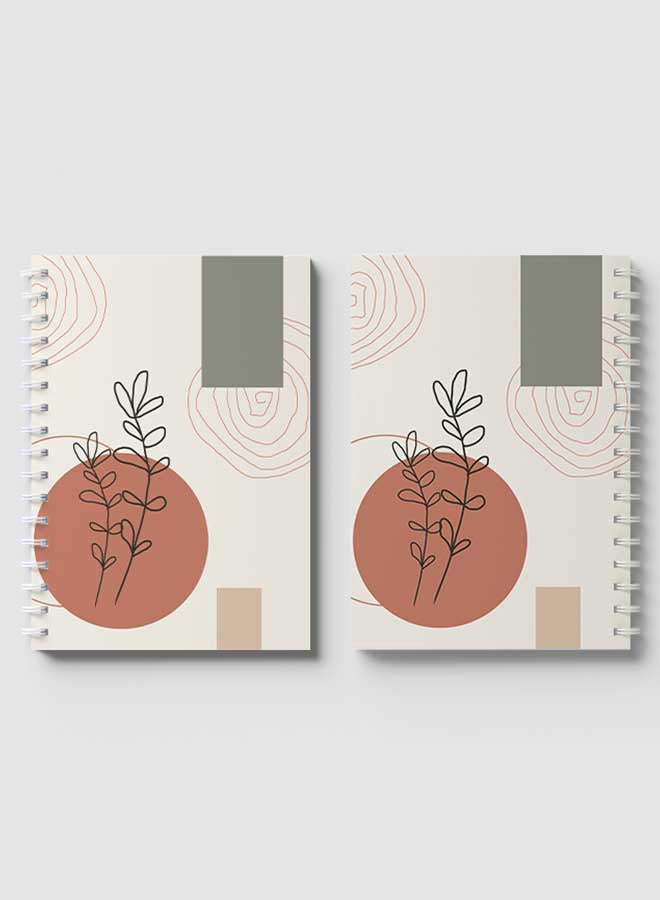 لوحة دفتر ملاحظات حلزوني للمدرسة أو العمل مع 60 ورقة بتصميم بوهو بسيط متعدد الألوان - Image 4