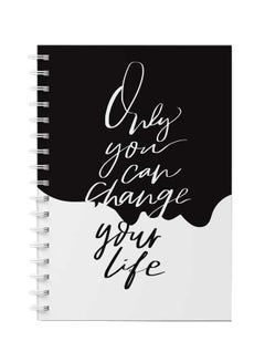LOWHA Spiral Notebook For School Or Business Note Taking With 60 Sheets  Only You Can Change Your Life Multicolour  - Image 1