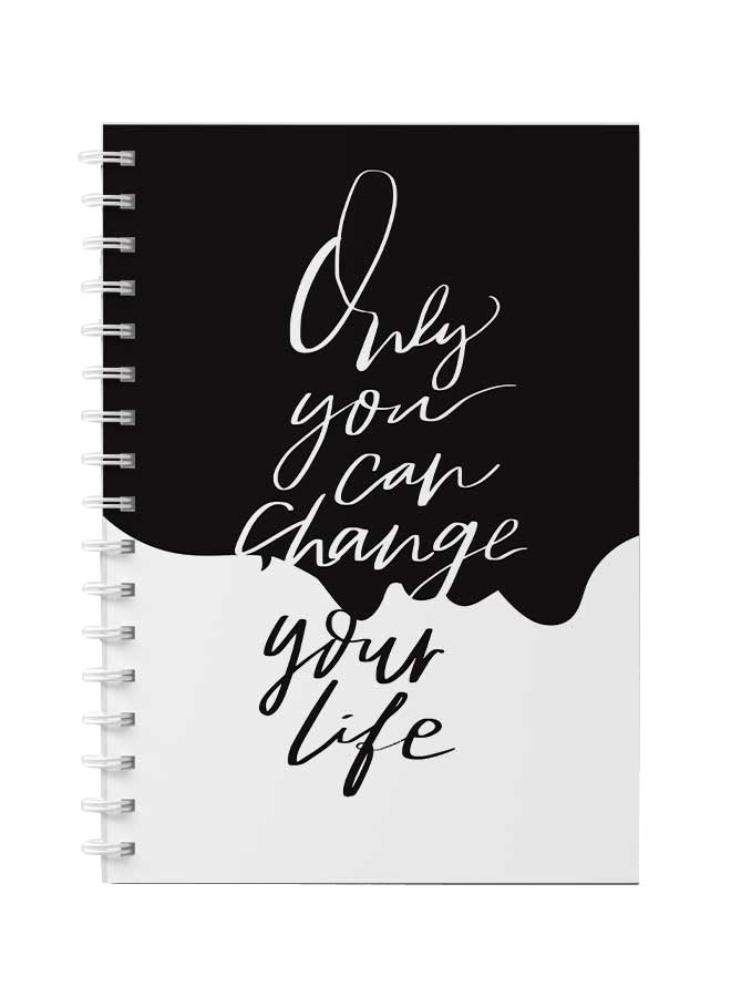LOWHA - Spiral Notebook For School Or Business Note Taking With 60 Sheets  Only You Can Change Your Life Multicolour - Image 1