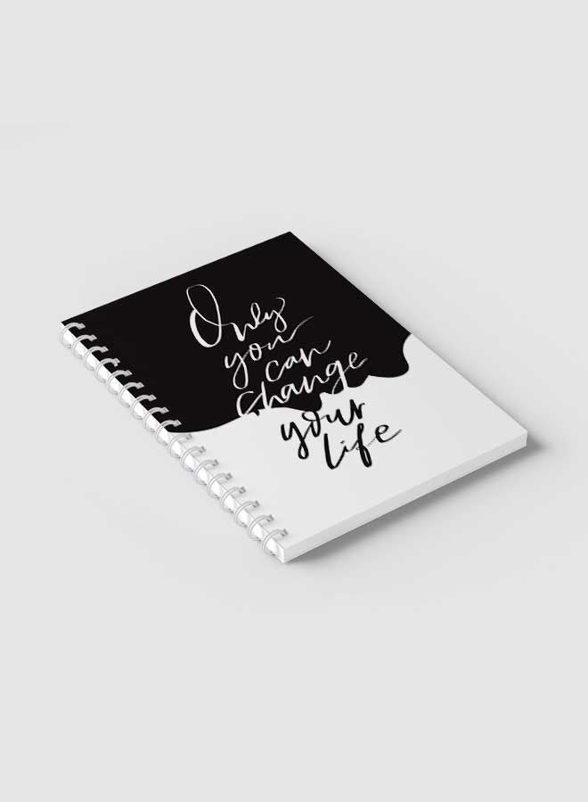 LOWHA - Spiral Notebook For School Or Business Note Taking With 60 Sheets  Only You Can Change Your Life Multicolour - Image 1
