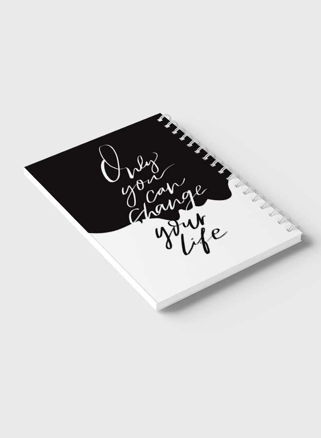 LOWHA - Spiral Notebook For School Or Business Note Taking With 60 Sheets  Only You Can Change Your Life Multicolour - Image 1
