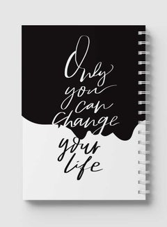 LOWHA Spiral Notebook For School Or Business Note Taking With 60 Sheets  Only You Can Change Your Life Multicolour  - Image 5