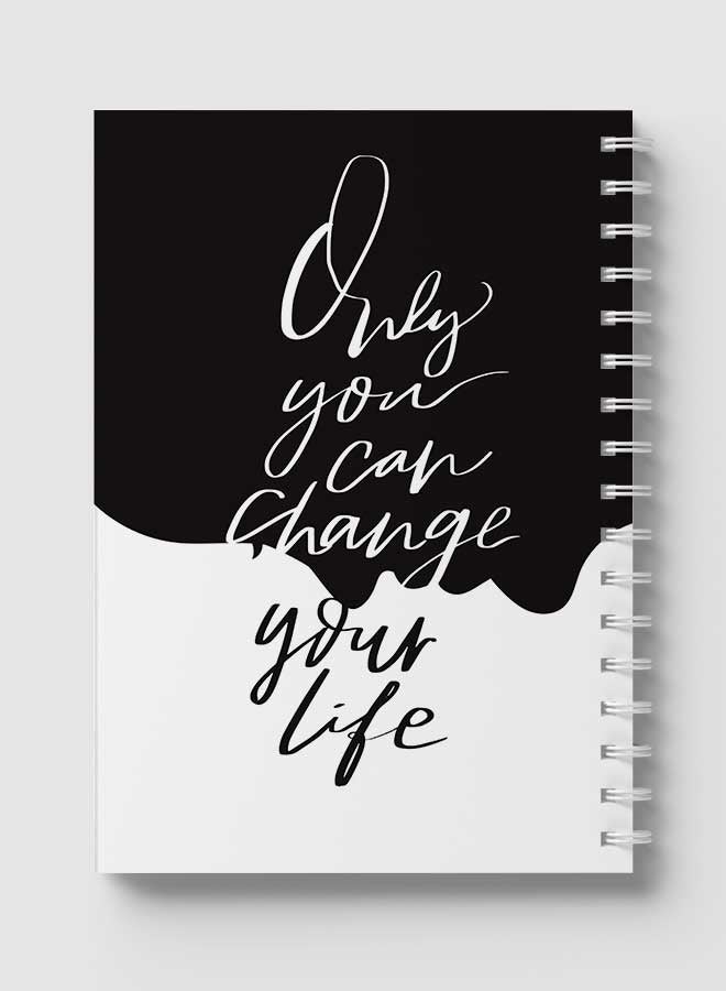 LOWHA - Spiral Notebook For School Or Business Note Taking With 60 Sheets  Only You Can Change Your Life Multicolour - Image 1