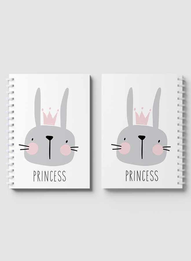 LOWHA - Spiral Notebook For School Or Business Note Taking With 60 Sheets  Rabbit Princess Multicolour - Image 1