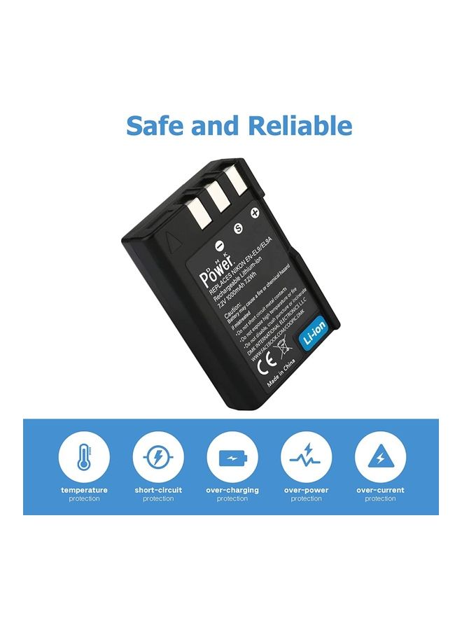 DMK Power 1000.0 mAh EN-EL9 Battery For Nikon D40 D40x D60 D3000 D5000 Cameras Black - Image 2