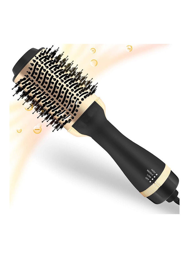 Arabest Electric Professional Straight Curling Hair Dryer Comb Black/Gold - Image 1