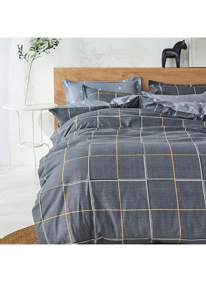 Sharpdo 4-Piece Luxury Bed Duvet Cover Set Cotton Grey 200x230cm - Image 3