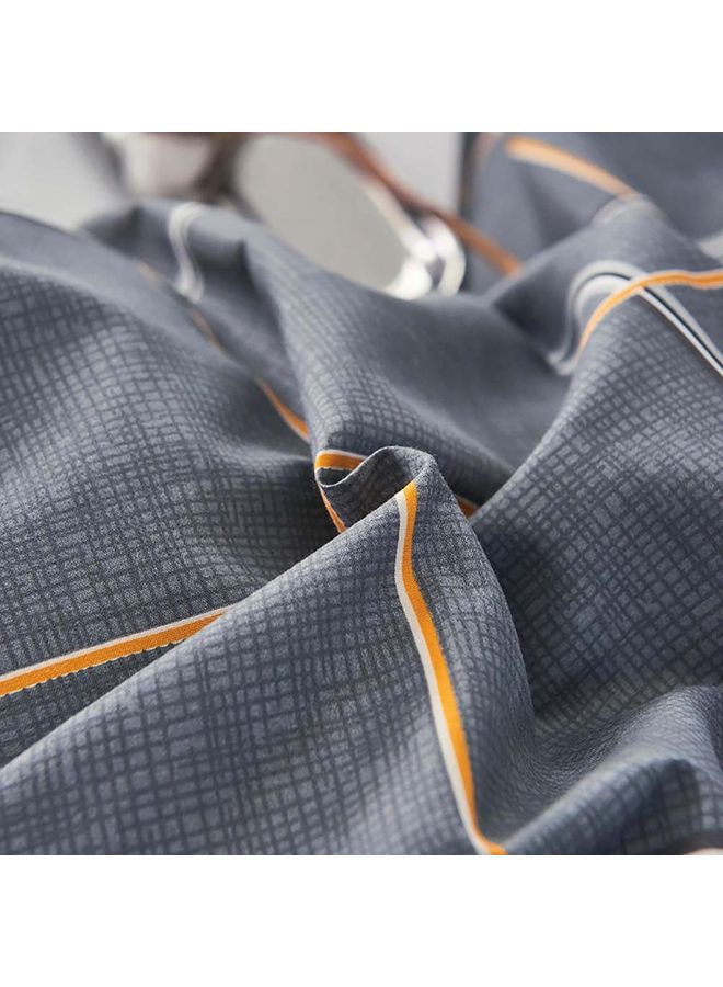 Sharpdo 4-Piece Luxury Bed Duvet Cover Set Cotton Grey 200x230cm - Image 5