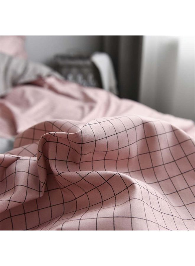 Sharpdo 4-Piece Luxury Bed Duvet Cover Set Cotton Pink 200x230cm - Image 2