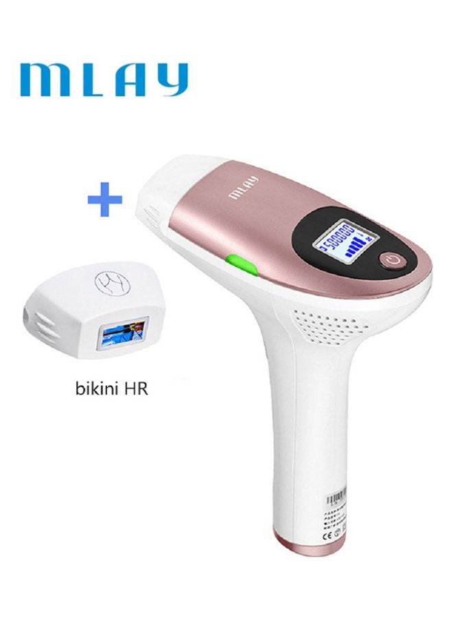 ملاي جهاز إزالة الشعر بالليزر في المنزل، مزود بمصباح لمنطقة البكيني زهري - Image 1