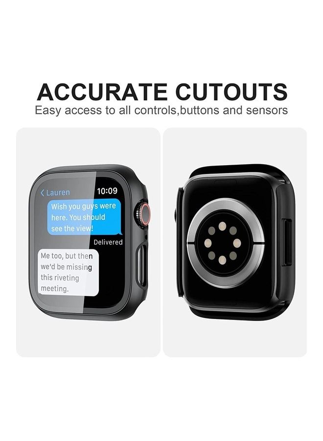 Techshare - Protective Case With Screen Protector For Apple Watch series 7  45mm Black - Image 1