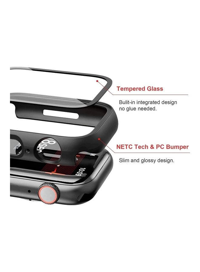 Techshare - Protective Case With Screen Protector For Apple Watch series 7  45mm Black - Image 1
