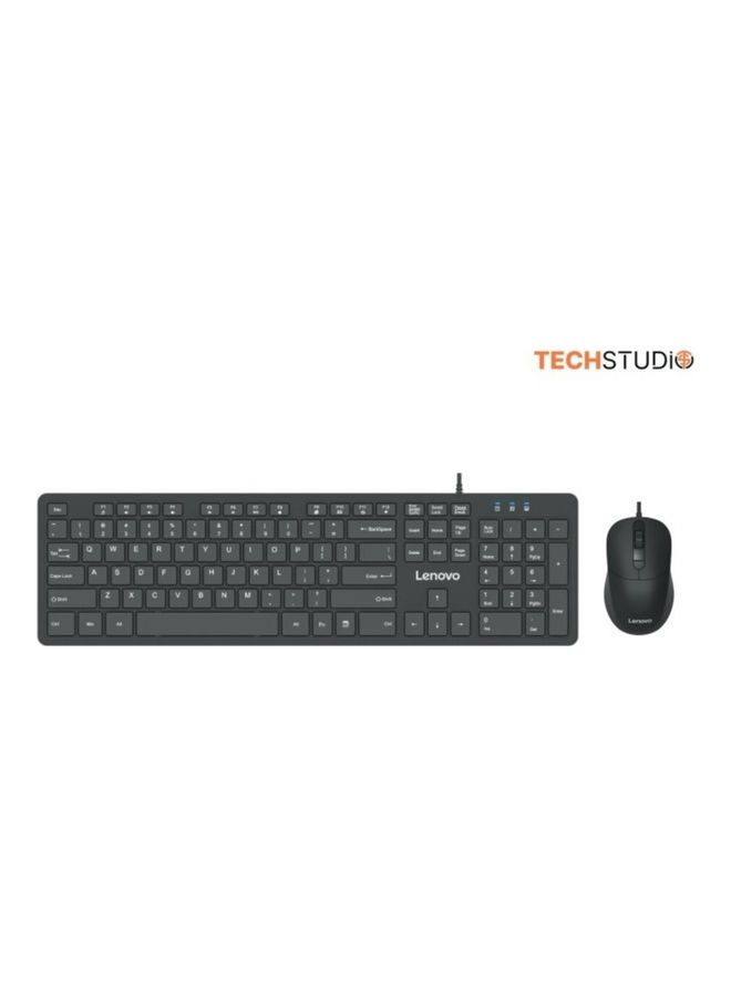 Lenovo 2-Piece Wired Keyboard And Mouse Set Black