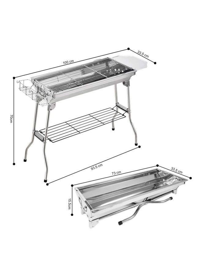 Barbecue Grill Portable Compact Silver  - Image 4