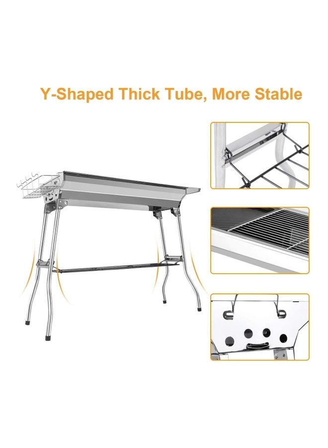 Barbecue Grill Portable Compact Silver  - Image 5