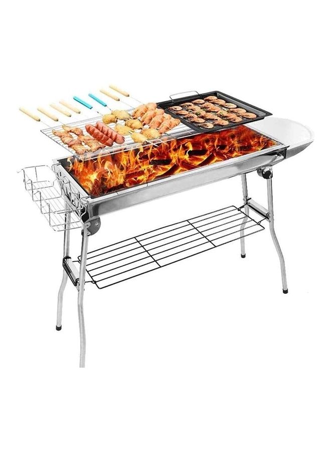 Barbecue Grill Portable Compact Silver  - Image 1