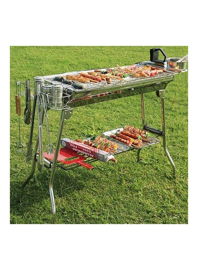 Barbecue Grill Portable Compact Silver  - Image 2