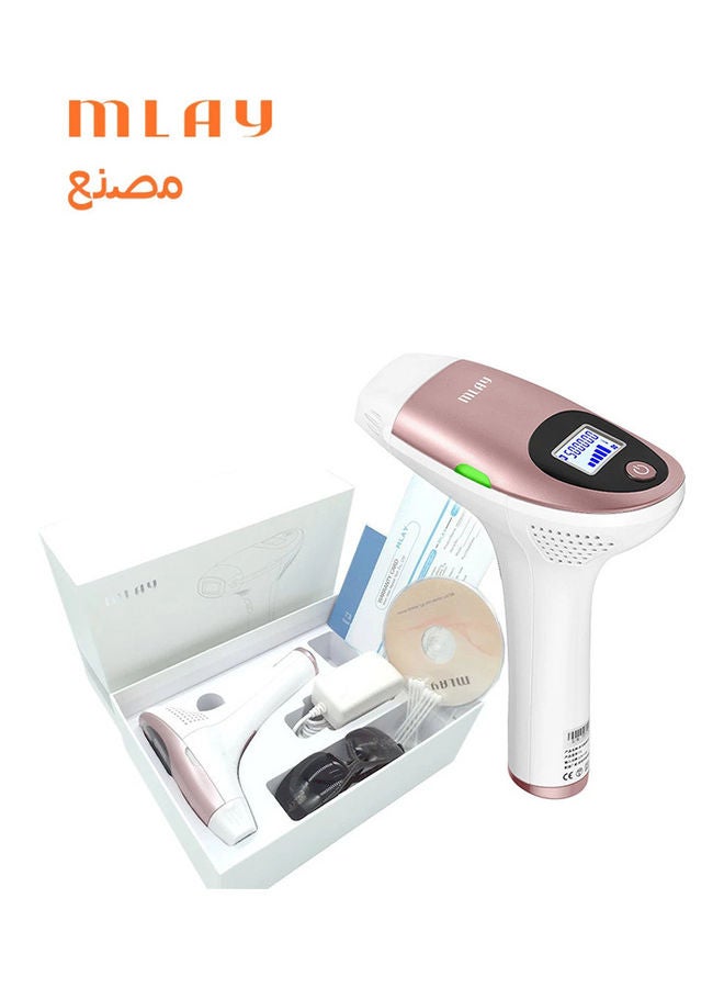 ملاي - جهاز T3 لإزالة الشعر بالليزر مع إضاءة لمنطقة البكيني زهري - Image 1