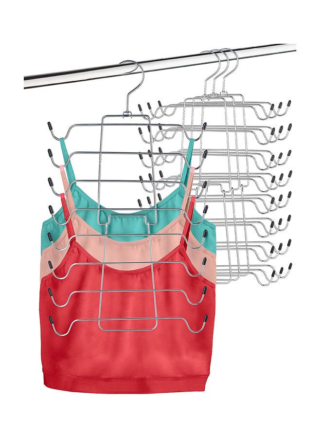 ZOBER 4-Piece Top Hanger And Bra Organizer Folding Hanger Silver 53cm Silver 53cm - Image 1