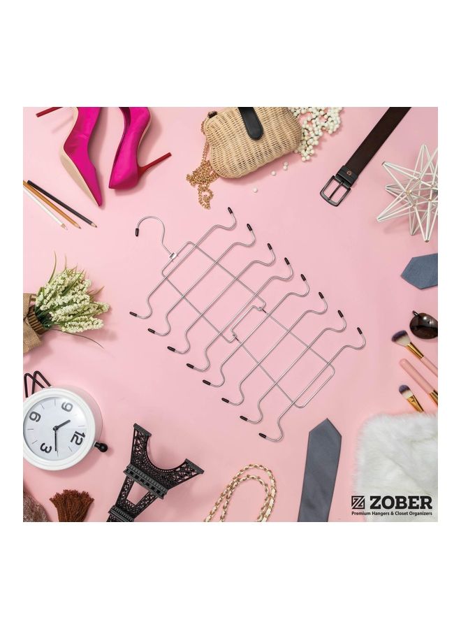 ZOBER 4-Piece Top Hanger And Bra Organizer Folding Hanger Silver 53cm Silver 53cm - Image 5