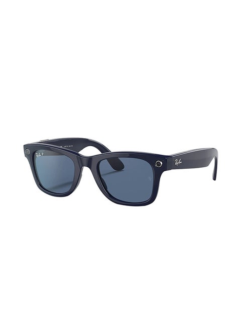 Wayfarer Shiny Polarized Smart Glass Blue