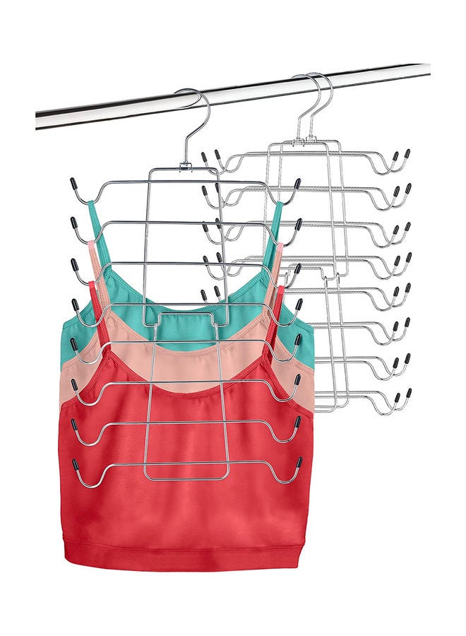 ZOBER 3-Piece Top Hanger And Bra Organizer Folding Hanger Silver 53cm Silver 53cm - Image 1