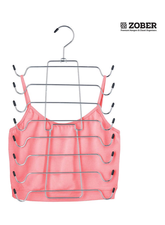 ZOBER 3-Piece Top Hanger And Bra Organizer Folding Hanger Silver 53cm Silver 53cm - Image 2