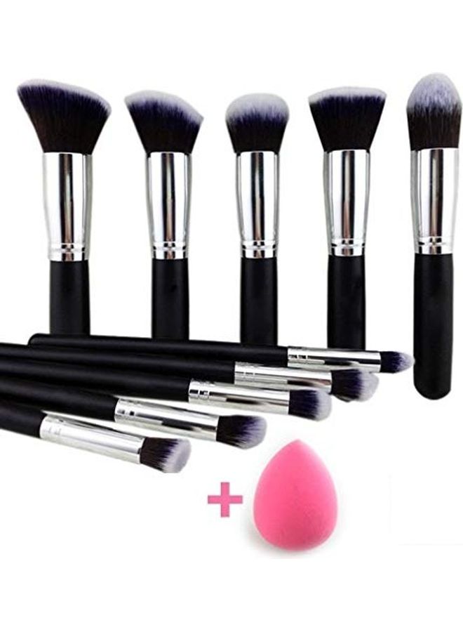 URBANMAC 11-Piece Makeup Brush Set With Sponge Black - Image 1