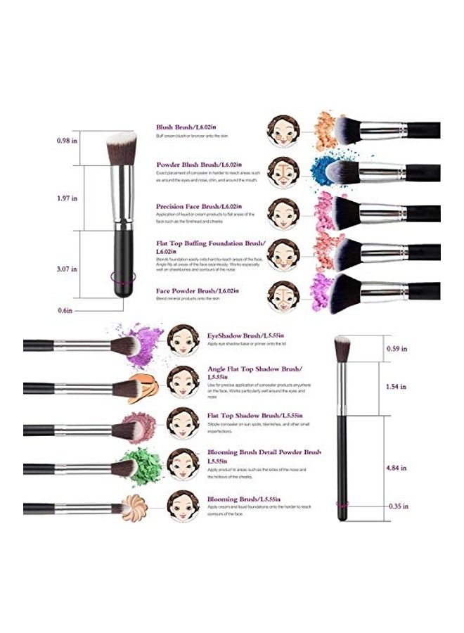 URBANMAC 11-Piece Makeup Brush Set With Sponge Black - Image 3